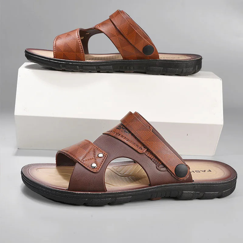 Fashion Sandals Men Summer Comfortable Adult Men's Casual Slippers Beach Shoes For Men Non-slip Open-toe Sandals Male