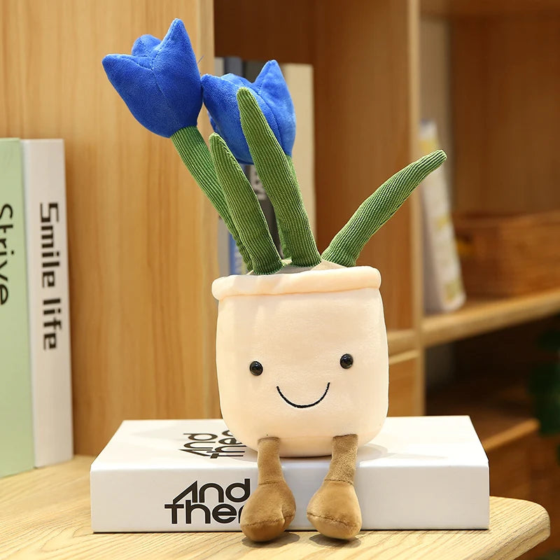 Lifelike Tulip Succulent Plants Plush Stuffed Toys Flower Decorations Floral Bouquet Design Living Room Decor For Girl Gift