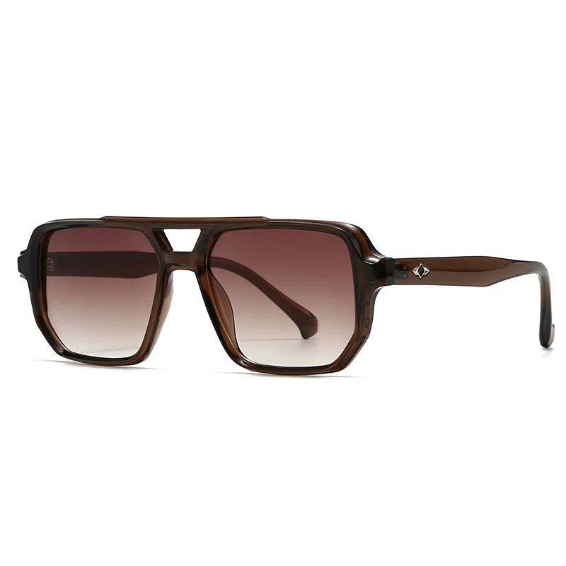 JNPCXI Ins Popular Fashion Square Sunglasses Men Gradient Shades UV400 Vintage Rivets Women Trending Blue Green Sun Glasses