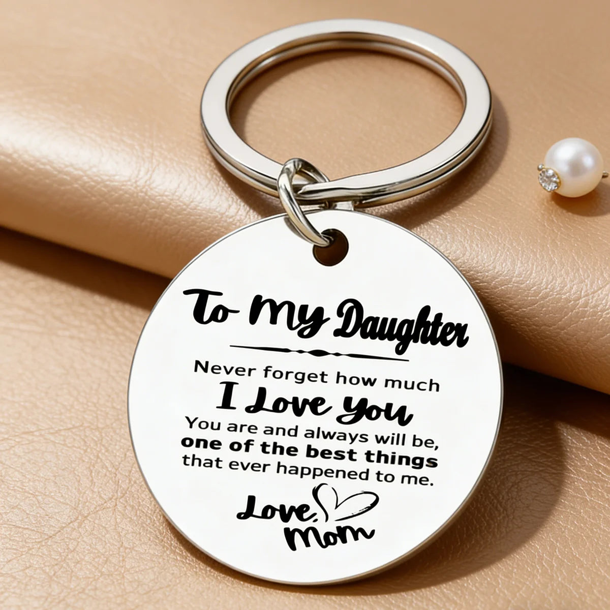 To My Daughter Keychain from Mom Never Forget How Much I Love You Ideal Gift for Daughter'S Birthday, Graduation