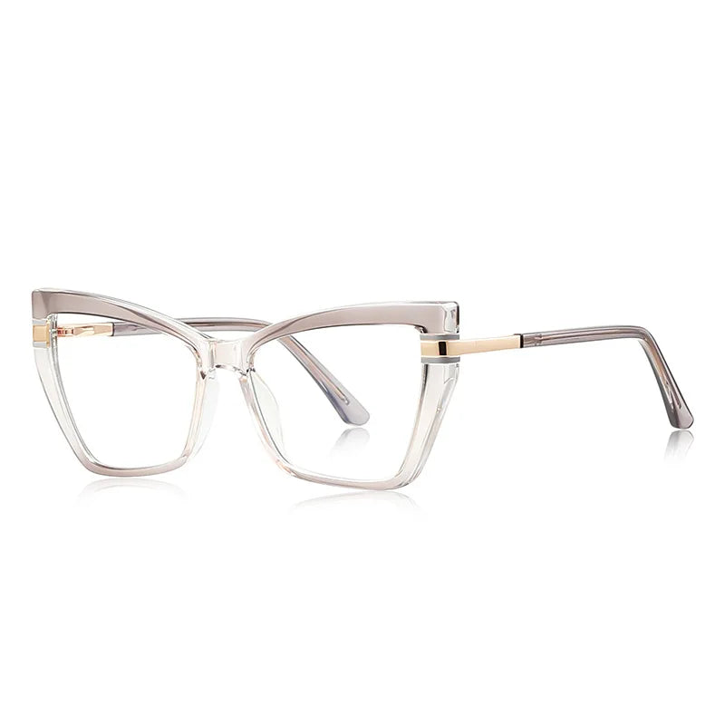 JNPCXI New TR90 Cat Eye Anti Blue Light Reading Glasses Women Trendy Gradient Color Myopia Prescription Photochromic Eyeglasses