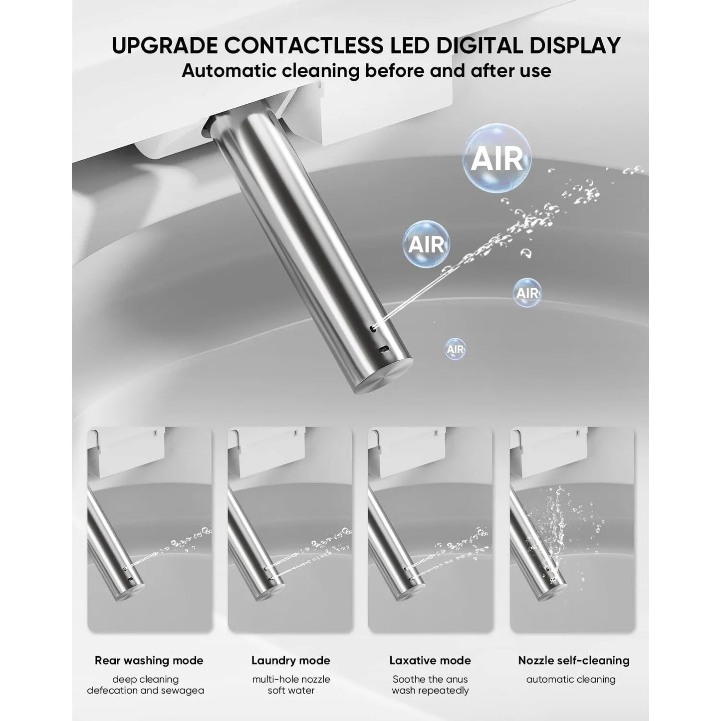 Smart Tankless Toilets w/ Warm Water Sprayer and Dryer, Foot Sensor Operation