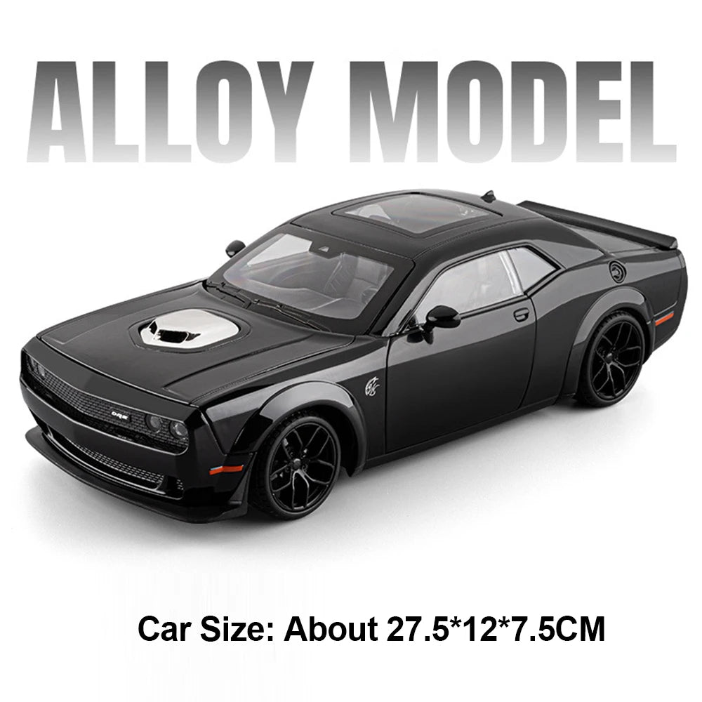 1:18 Hellcat Apollo EVO Alloy Car Models Diecast Toys Doors Opened Sound Light Pull Back Shock Absorption Sportscar for Boy Gift