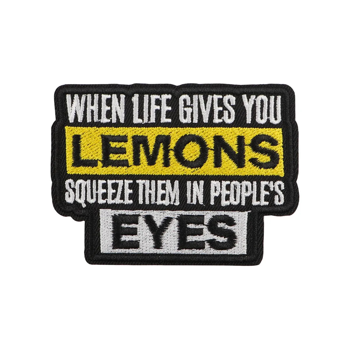 LEMONS Embroidery Patch Humorous Sarcastic Quote Iron On Patches For Clothing Thermoadhesive Patches On Clothes DIY Sew Badges