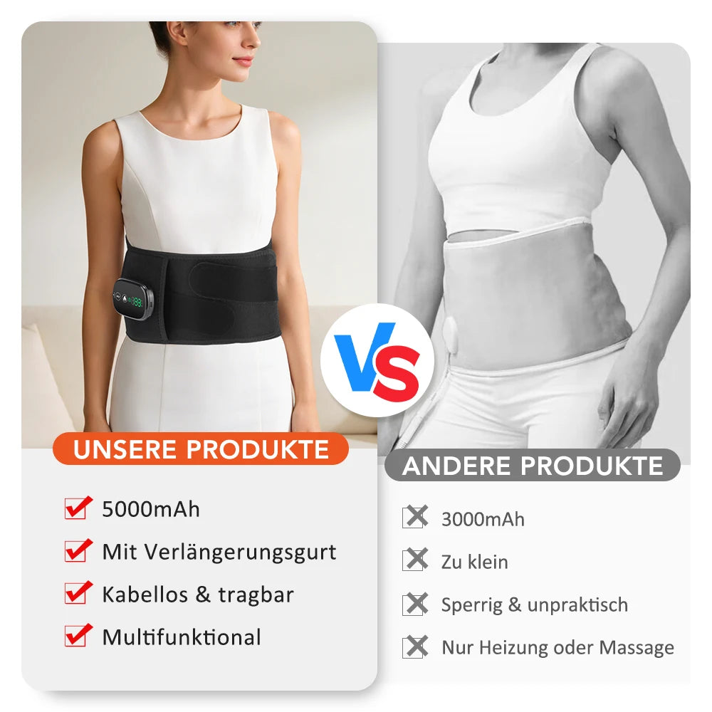 Electric Back Massager Heating Vibration Waist Support Device Lumbar Pad Waist Massage Strap for Muscle Relax Local Stock