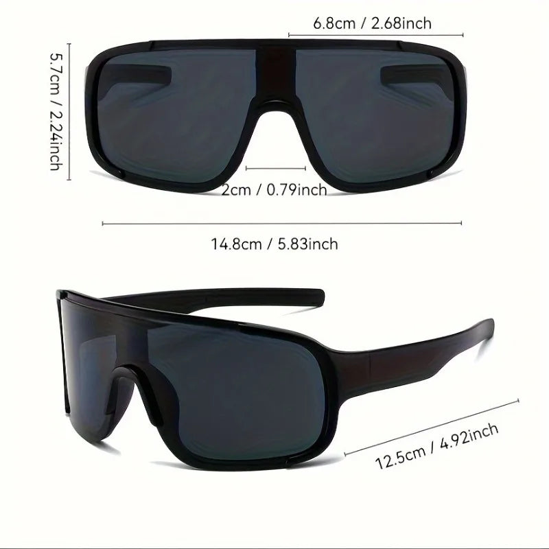 3-piece Set of Y2K Style Sports and Fashion Glasses, White MERCURY Silver Mirror Lenses