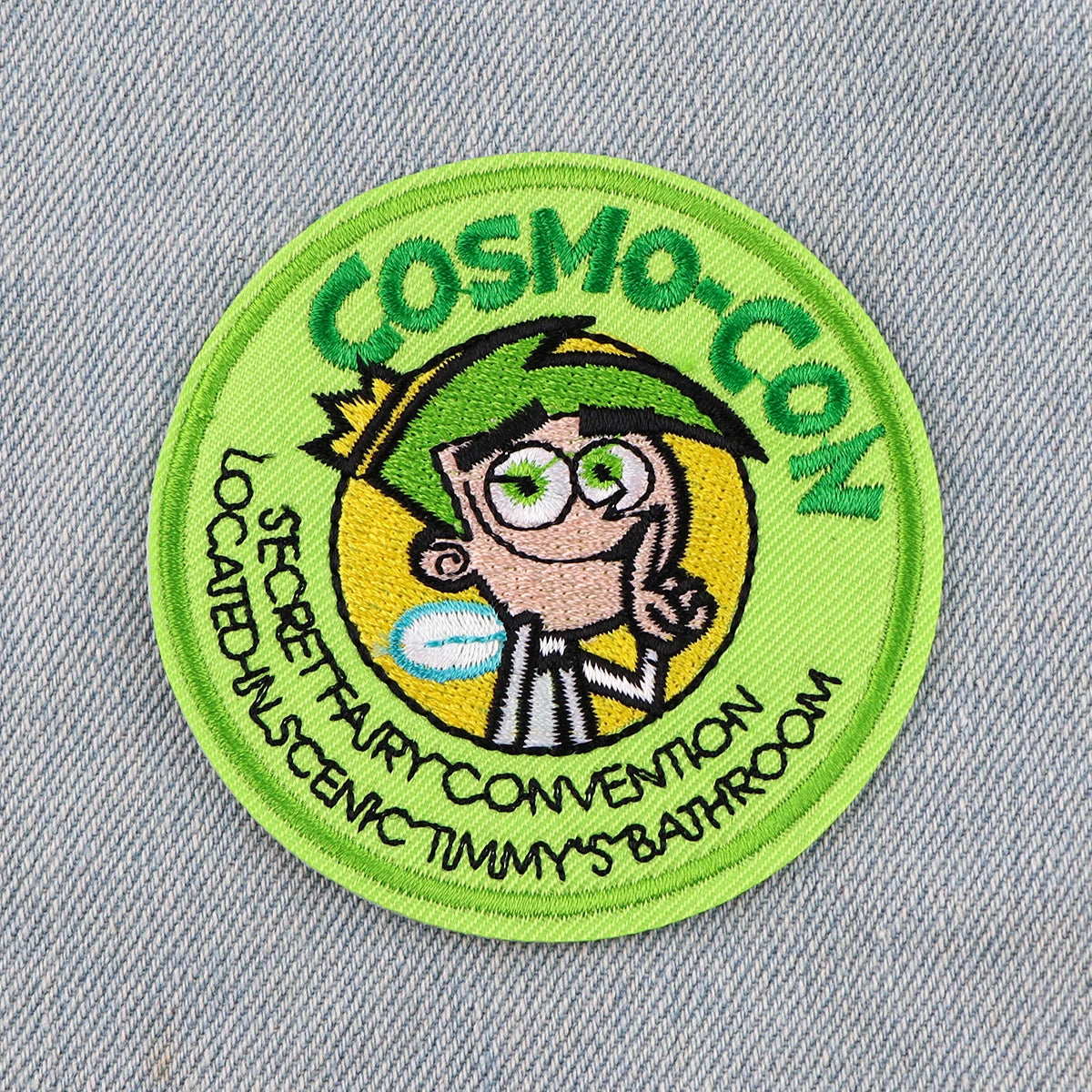 Funny Green Hair Boy Cartoon Patches for Clothes Embroidery Appliques Clothing Accessories Stickers Iron on Patches Stripes