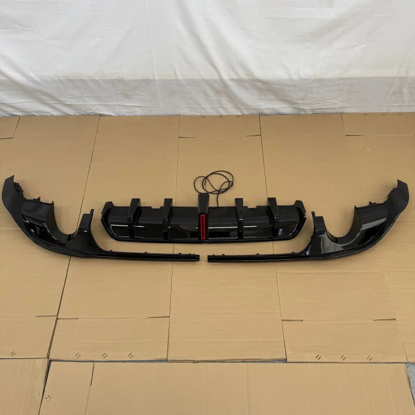 For VW Golf 7.5 Standard Edition GTI 2017-2019 Car Rear Bumper Black Diffuser LED Splitter Spoiler With Iight Exterior Body Kit