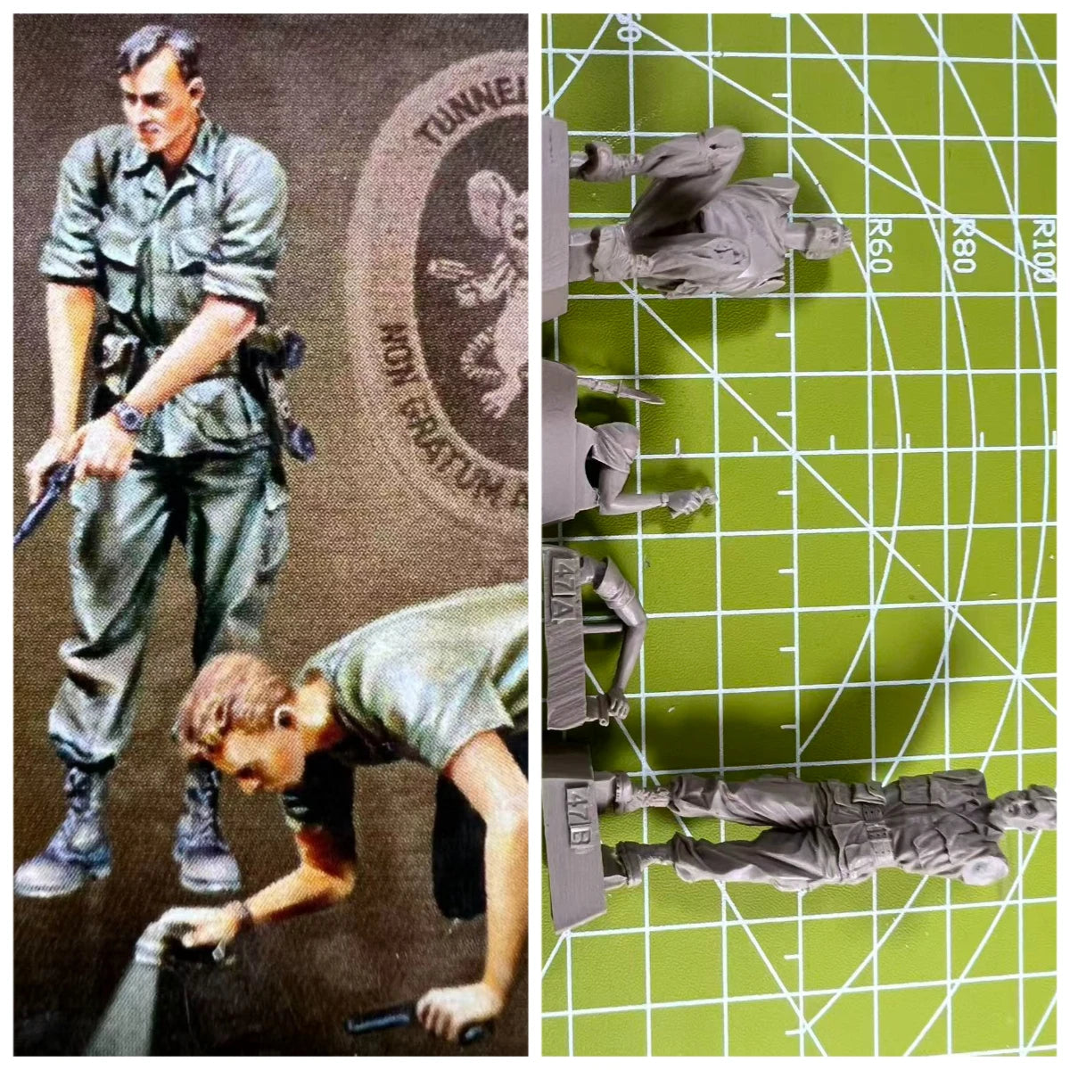 High precision 1/35 cast resin model U.S. "TUNNEL RATS" NAM scene model toy unpainted