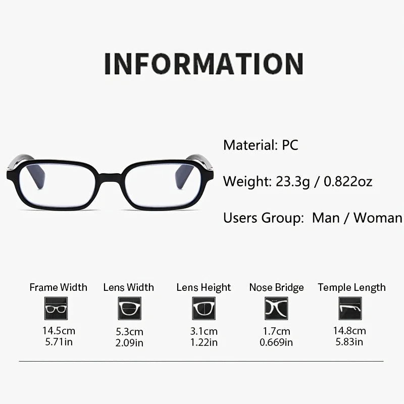 1pc Vintage Square PC Frame Glasses with Photochromic Lenses for Man & WomanFashion Eyewear Photo Pops Perfect for Parties