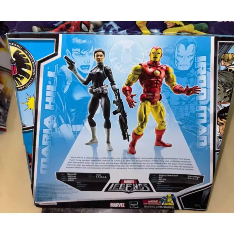 Original Hasbro Marvel Legends Series IRON MAN/MARIA HILL Anime Figure Toy Model Collection