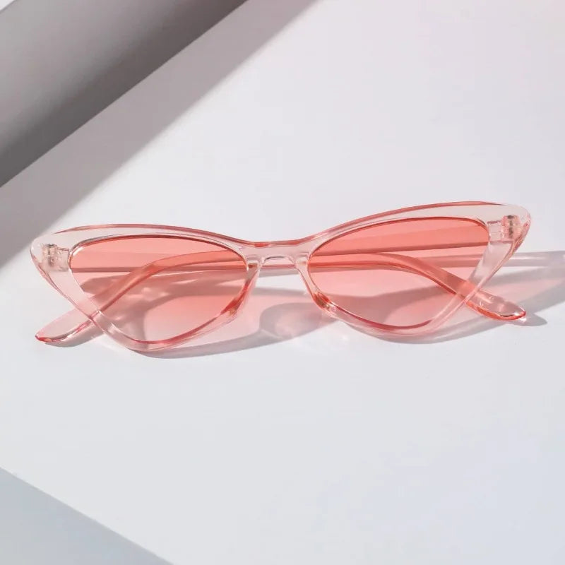 Cute Ladies' Personalized Cat Eye Pink Sunglasses Dyed Lens Y2K Glasses Summer Travel Bohemian Style Sunglasses