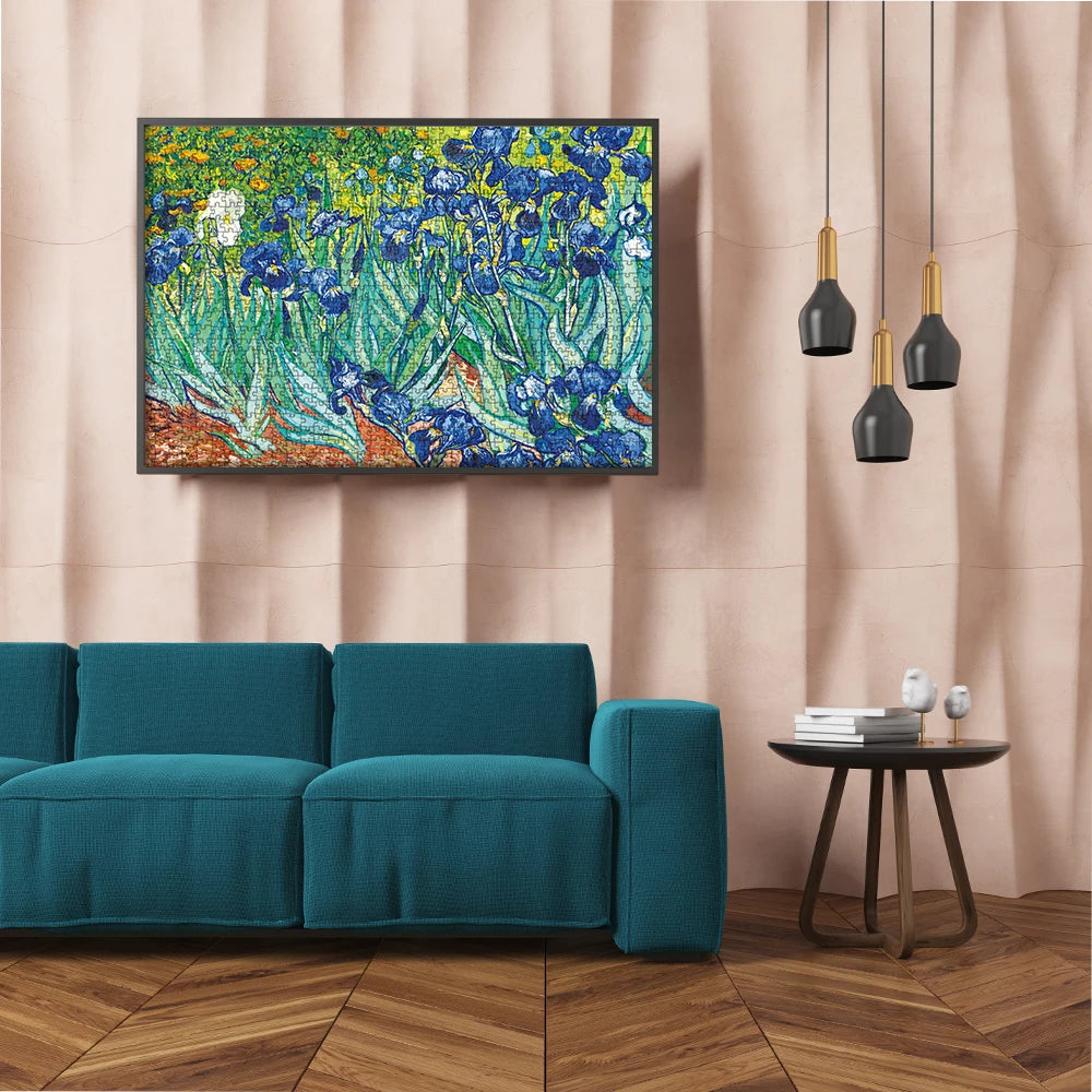Maxrenard Jigsaw Puzzle 1000 Pieces for Adult Game Van Gogh Irises Artwork Environmentally Friendly Paper Christmas Gift Toy
