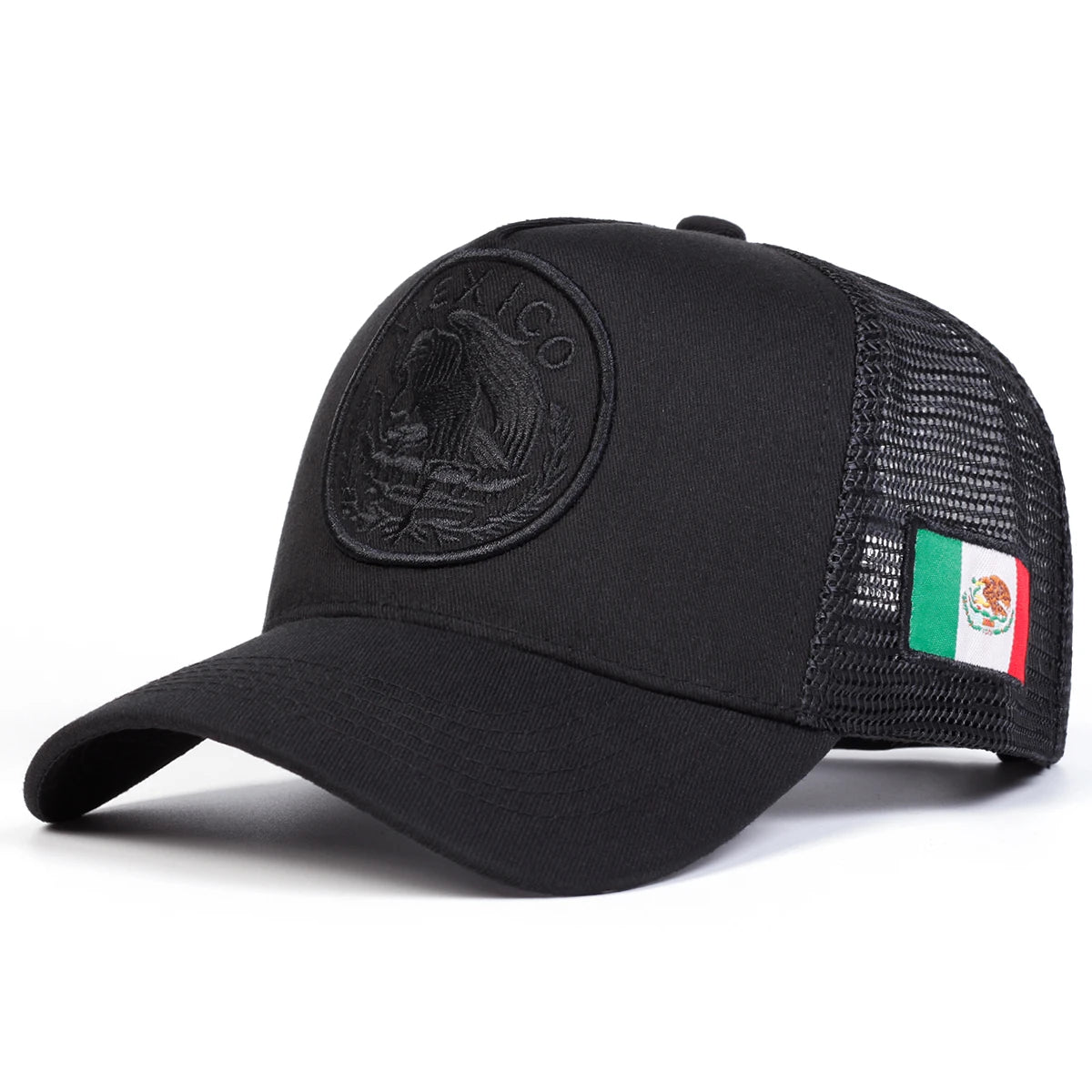 Unisex Mexican Flag Embroidery Baseball Net Caps Adjustable Casual Season Hats