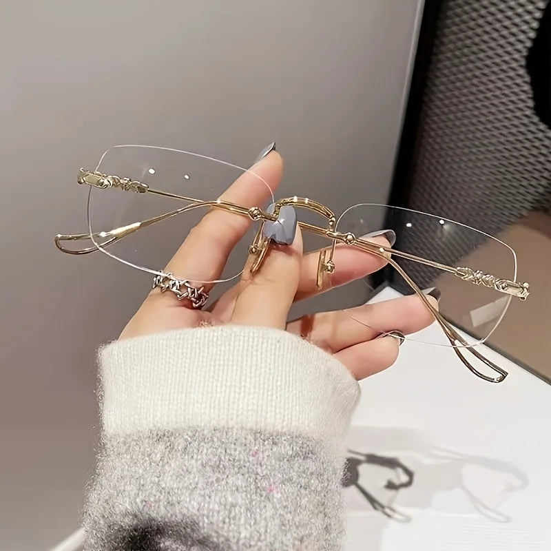 New Fashionable Glasses Photosensitive Frameless Glasses Unisex Fashion Glasses Artistic and Simple Suitable for Daily Wear