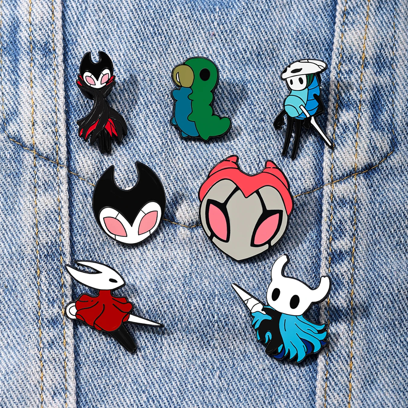 7pcs Cartoon Character Enamel Lapel Pins Kids Collectible Badges Cute Children's Gift for Friends
