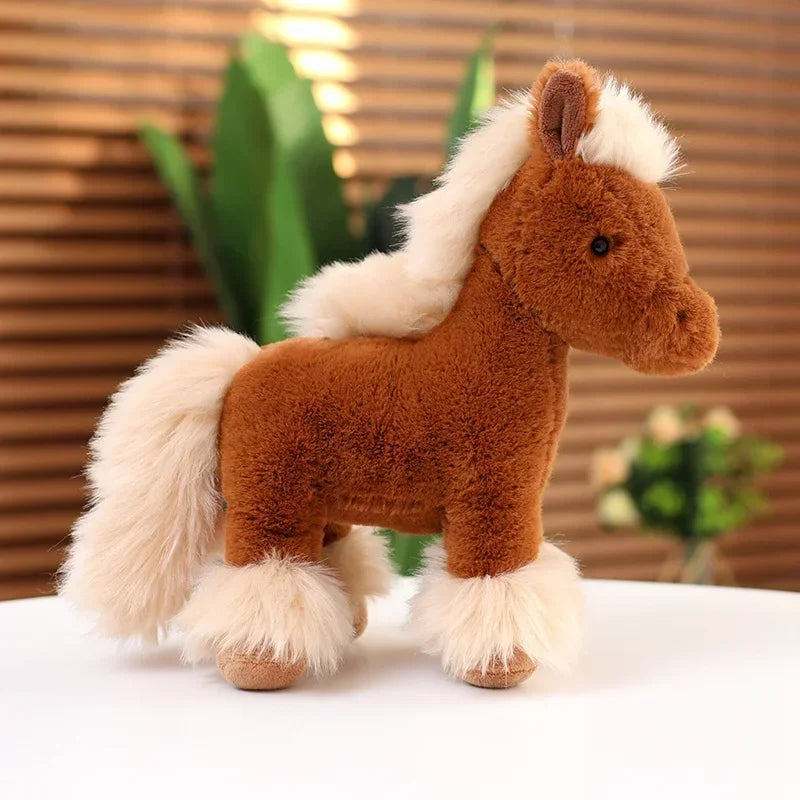 Real Life Horse Plush Dolls Stuffed Animal High Quality Super Realistic Pony Plush Toys Classic Birthday Gift For Children