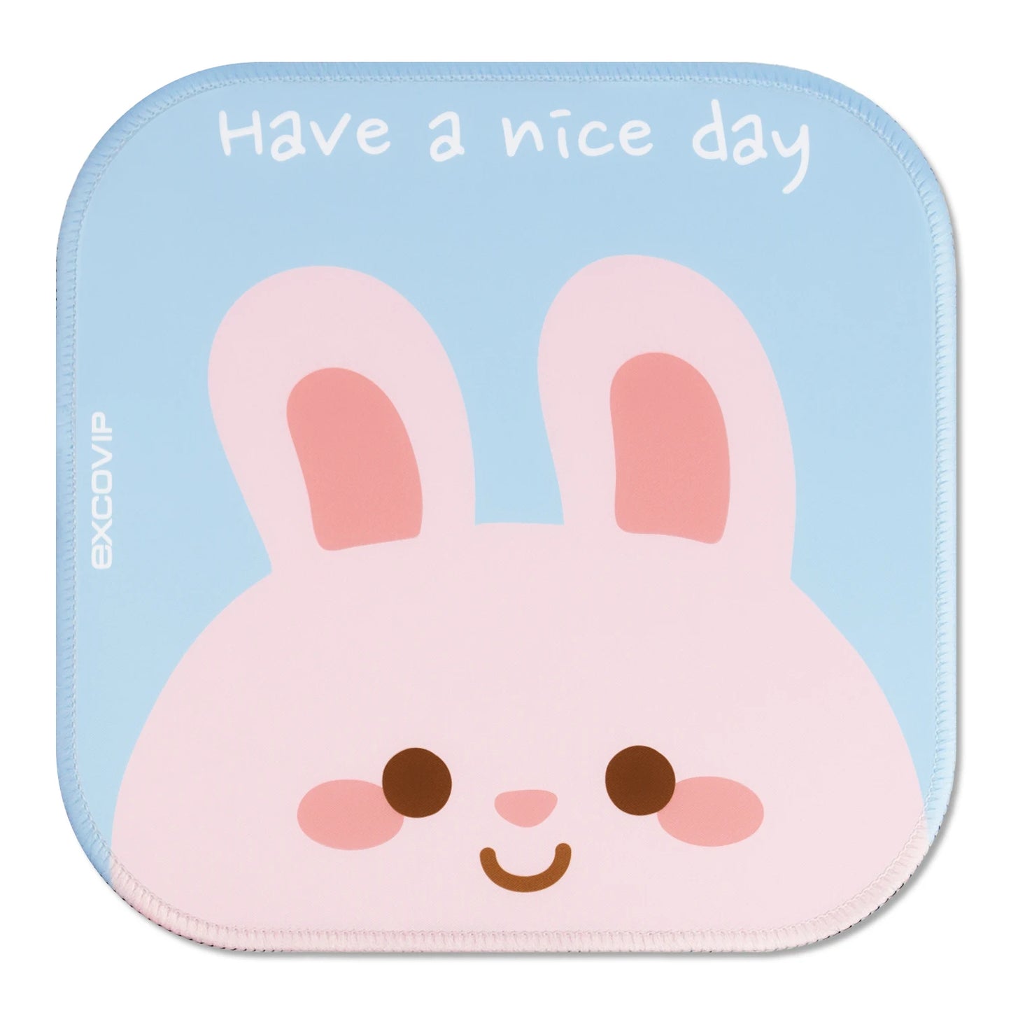 EXCO Cute Mouse Pad Small with Stitched Edge Square Gaming Computer Mousepad Mat Non-Slip Rubber Base for Office Home Portable
