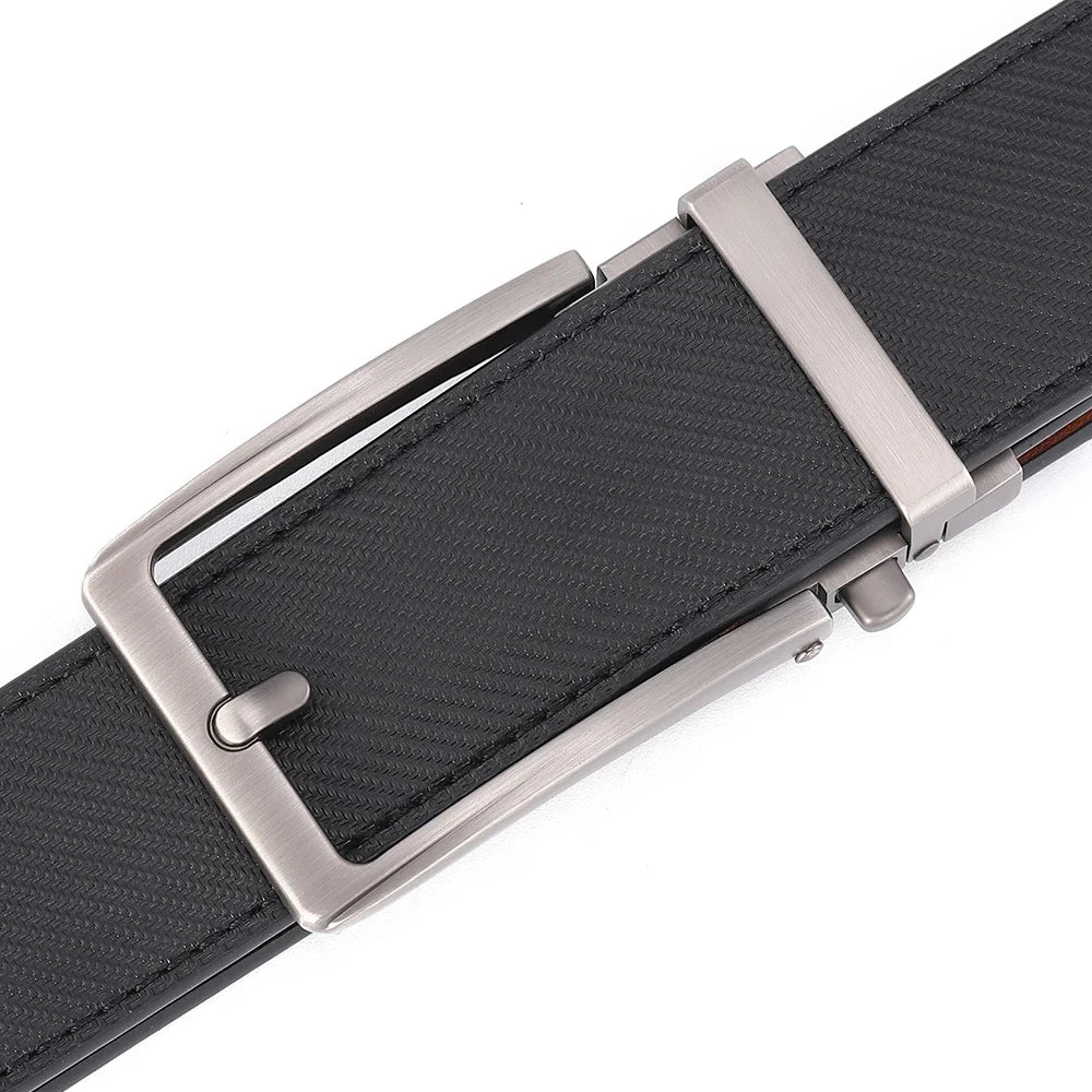 Unisex Click Belt Genuine Leather Auto Buckle Luxury Strap for Men Jeans