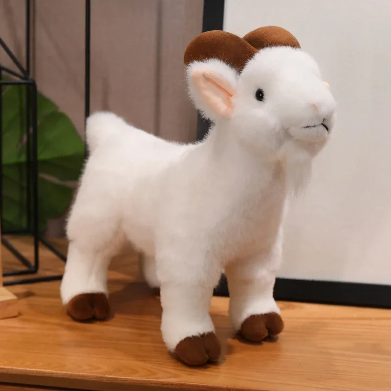 New Goat Plush Toys White Black Sheep Doll Simulation Goat Plushie Toys Stuffed Animals Sheep Doll Home Decor Kids Toys 