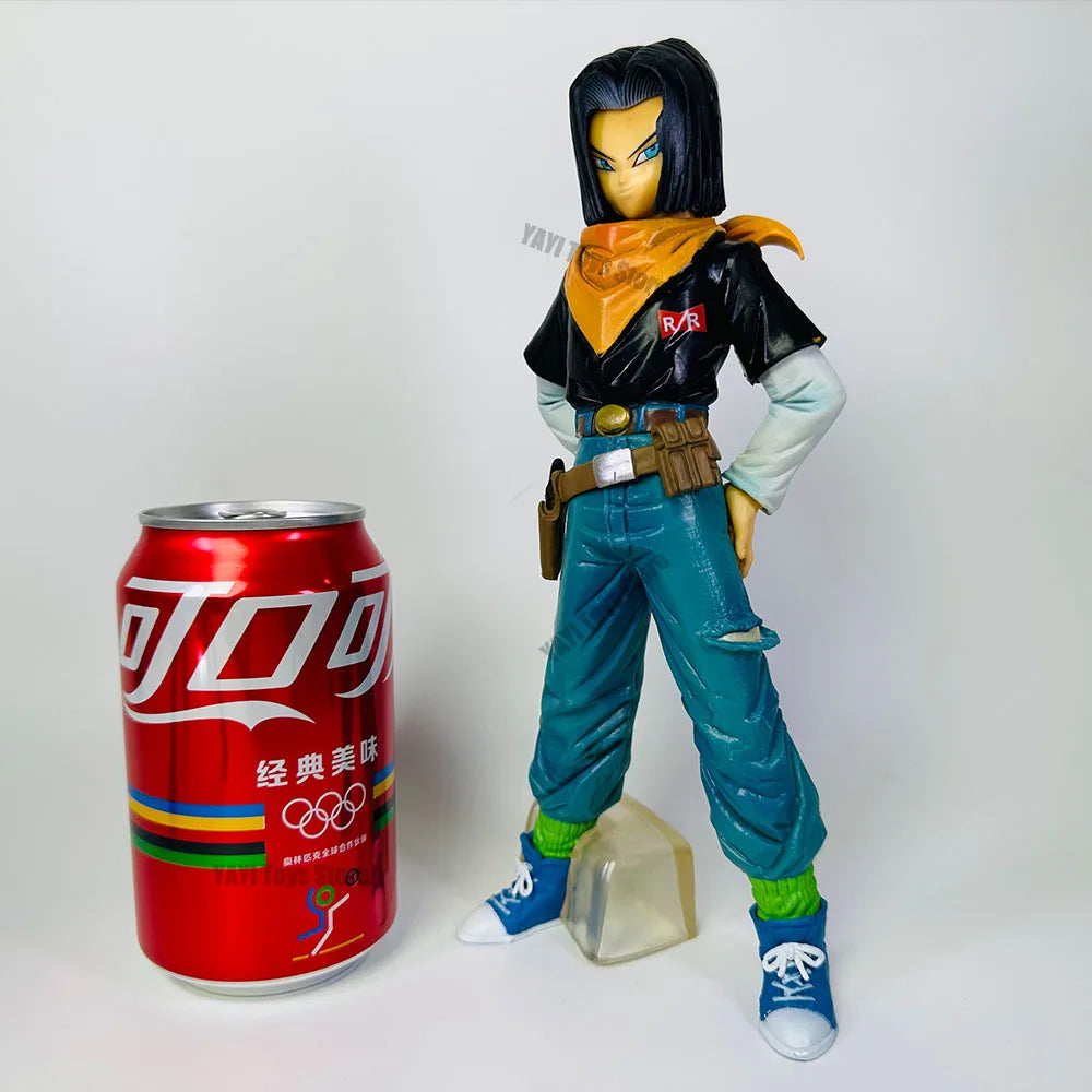 25CM Dragon Ball Z Android 17 18 Anime Figure Android 18 PVC Action Figures