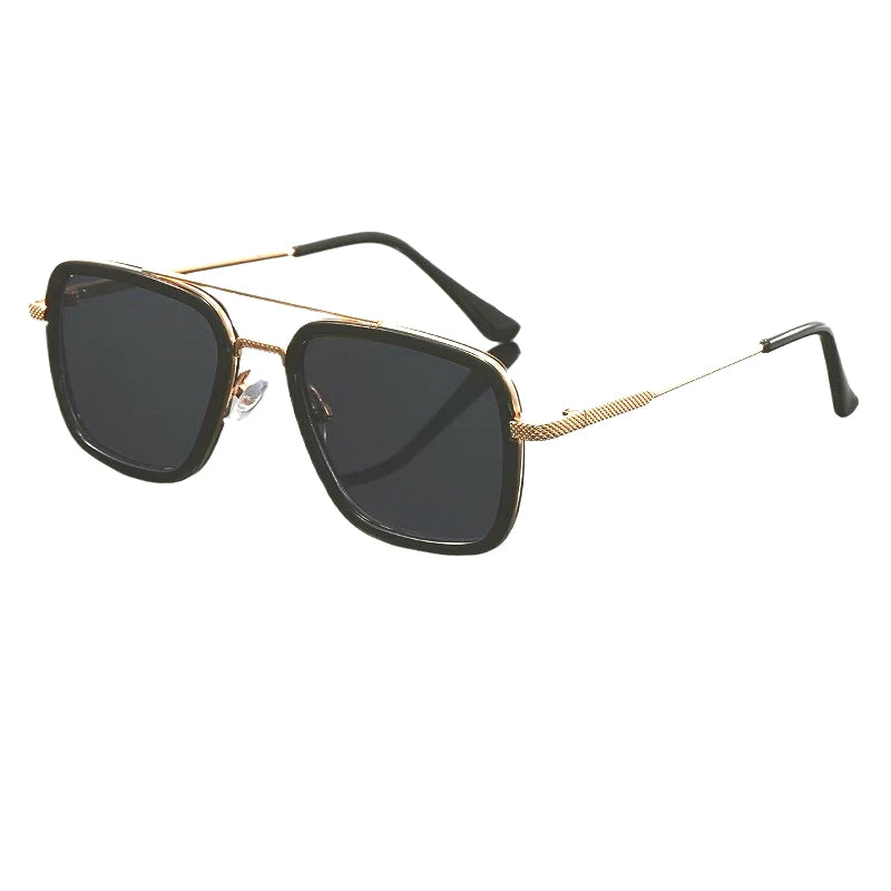 Men's Oversized Square Frame Fashion Glasses Dark to Amber Tint for Casual Streetwear Fashion Accessories Stylish Glasses