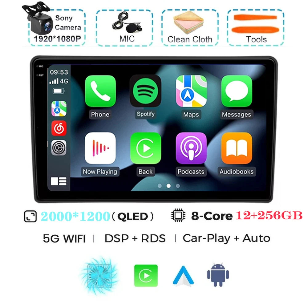 For Citroen C5 2008 2009 2010 2011-2017 Android 15 Carplay Auto Car Radio Multimedia Video Player Navigation GPS No 2Din 2 Din