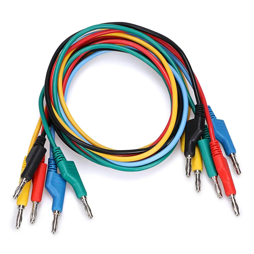 5PCS Stackable Banana to Banana Plug Test Leads Soft Electrical Test Cable Wire 3.3ft/1m for Multimeter 1000V 15A