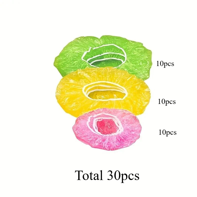 30/60pcs Colorful Elastic Food Storage Covers, Reusable Fitted Bowl Covers Great,Translucent Stretchy Plate Cover For Restaurant
