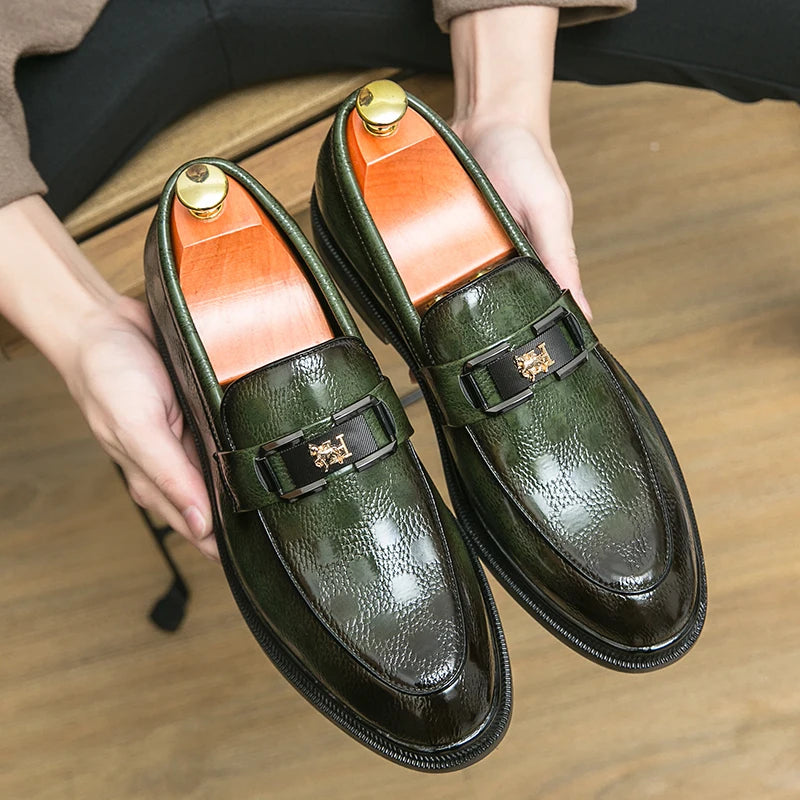Classic Men's Dress Shoes Formal Brogues Leather Shoes Men High Quality Casual Business Wedding Shoes Men Slip On Office Loafers