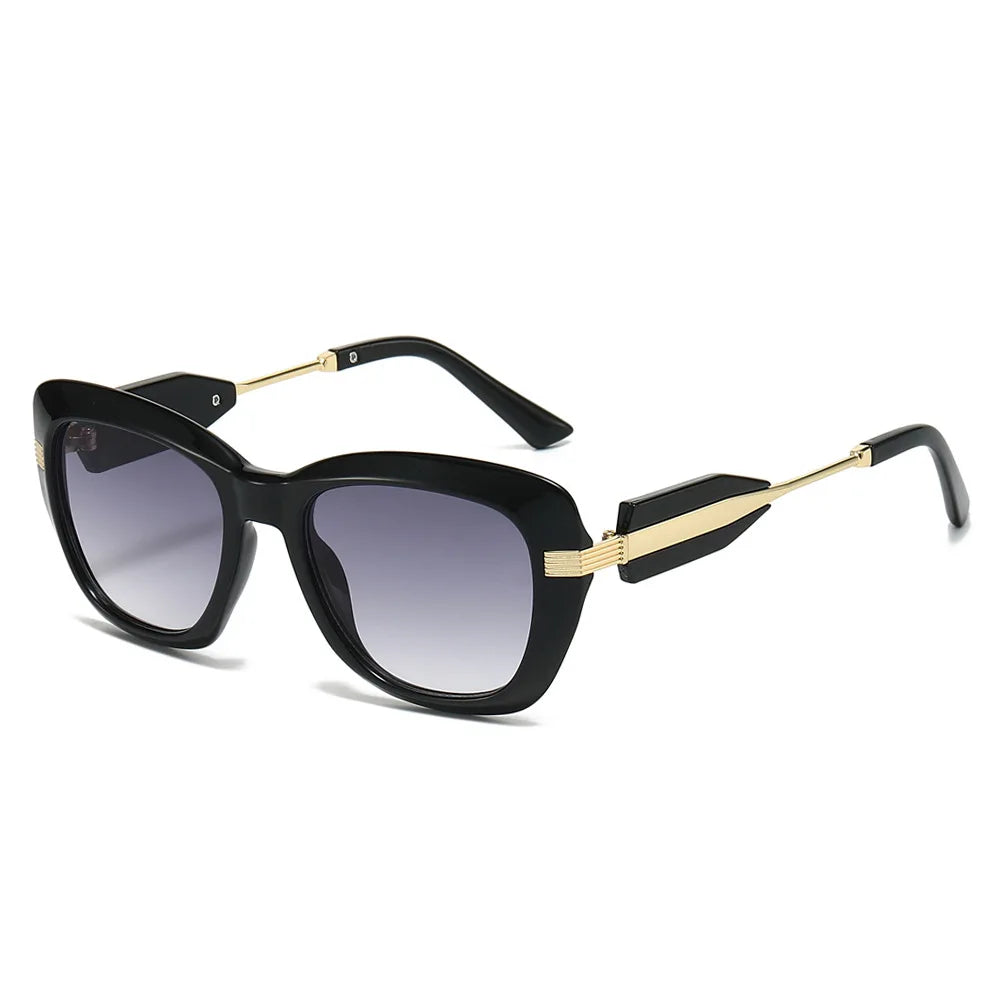 JNPCXI New Fashion Cat Eye Women Sunglasses Retro Green Colorful Gradient Shades UV400 Men Trending Sun Glasses