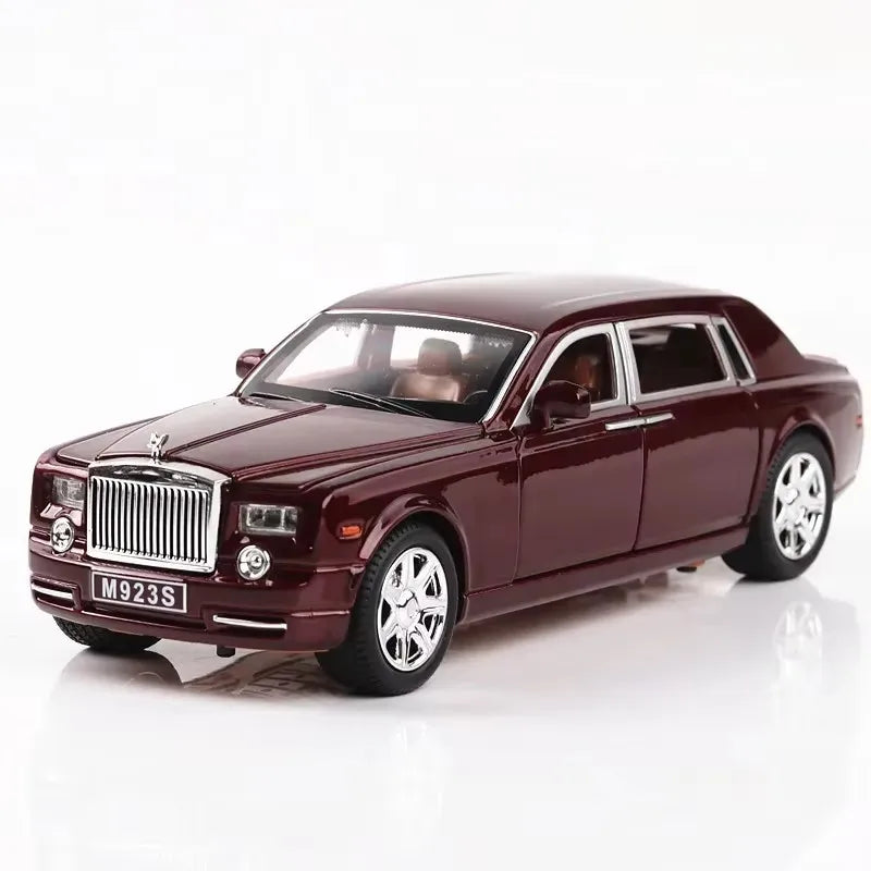 1/24 Rolls Royce Cullinan Phantom Model Car Toys Alloy Diecast Police Car Sound Light Pull Back Door Opened Rubber Tire Kid Gift