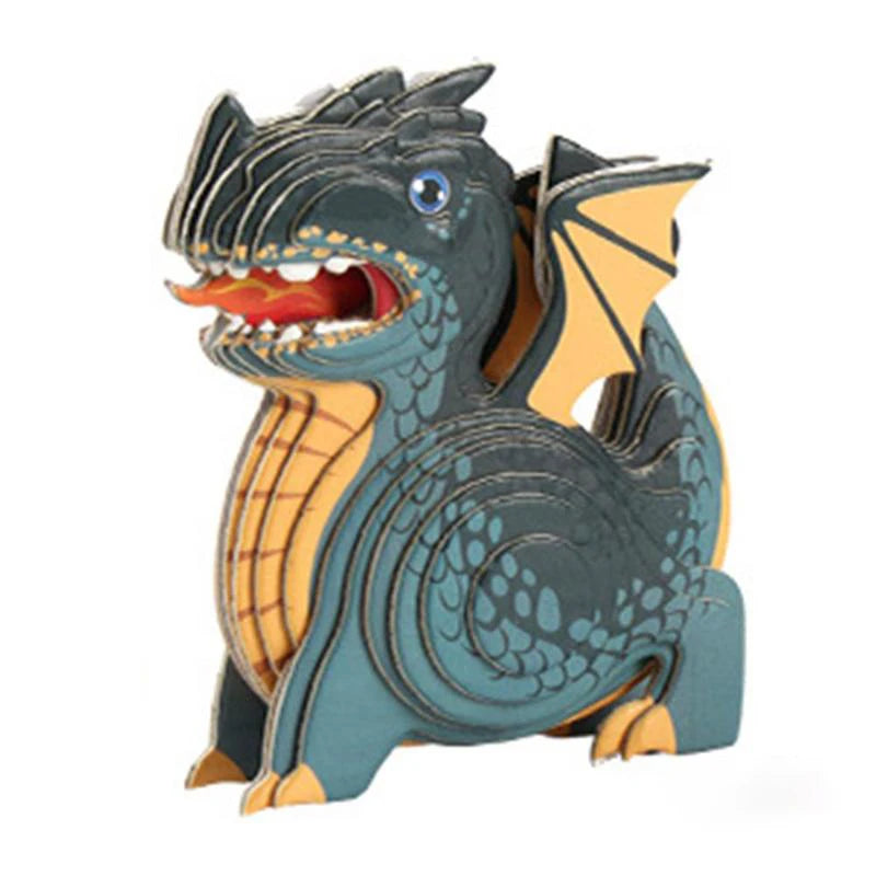 Dinosaur 3D Paper Puzzle For Kids Educational Montessori Toys Funny DIY Manual Assembly Three-dimensional Model Toy For Boy Girl