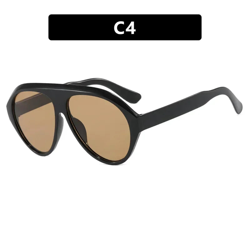 JNPCXI Retro Oversized Sunglasses Women Fashion Brand Designer Round Orange Shades UV400 Men Trending Sun Glasses