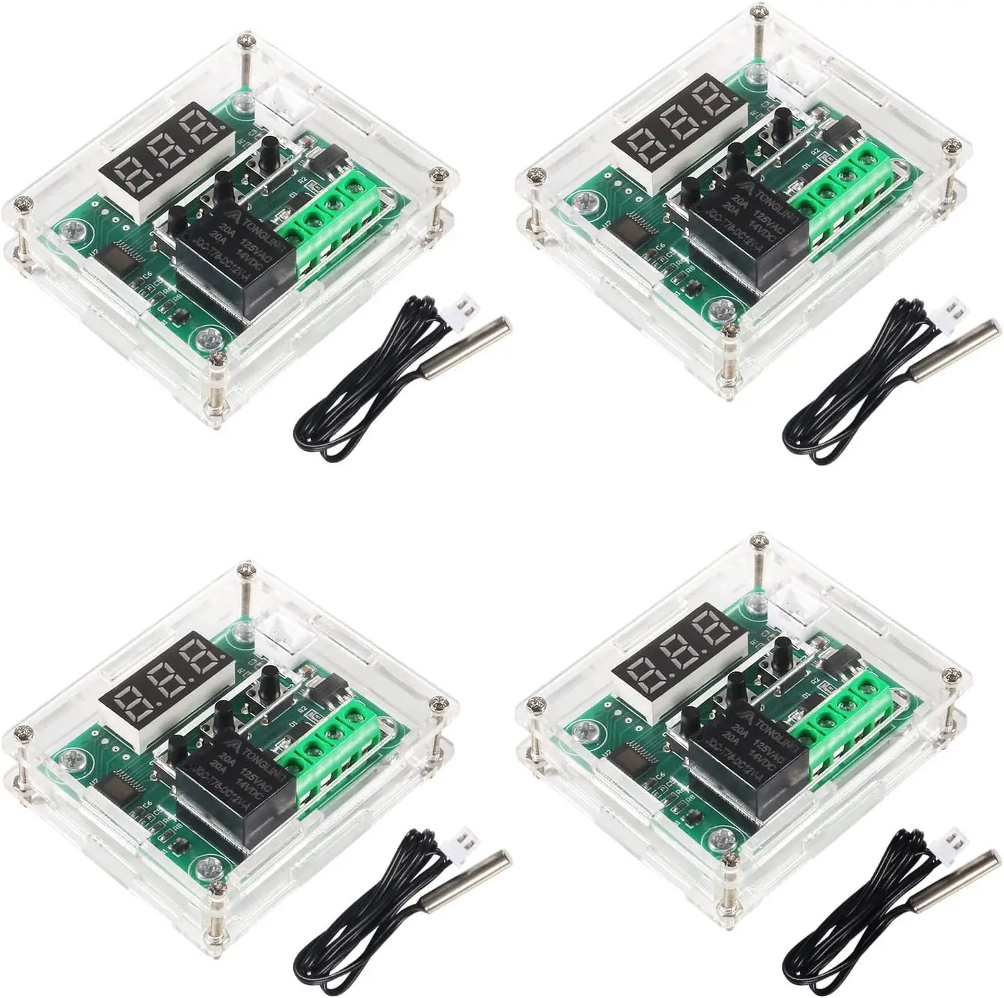 2/4PCS Temperature Controller Module with Case XH W1209 LED Display Digital Thermostat Module Waterproof NTC Probe -50~110℃