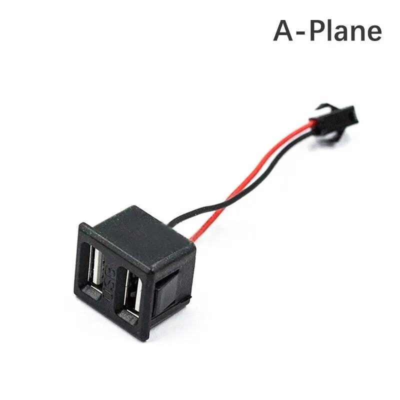 1/2Pcs Black Double Layer Usb Female Base Type-C Socket and Female Usb Lamp Charging Socket Power Socket With Cable Connector