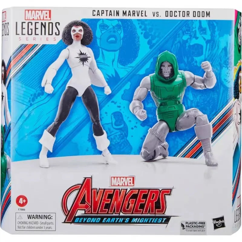 Original Hasbro Marvel Legends Series CAPTAIN MARVEL VS.DOCTOR DOOM Anime Figure Toy Collection Model