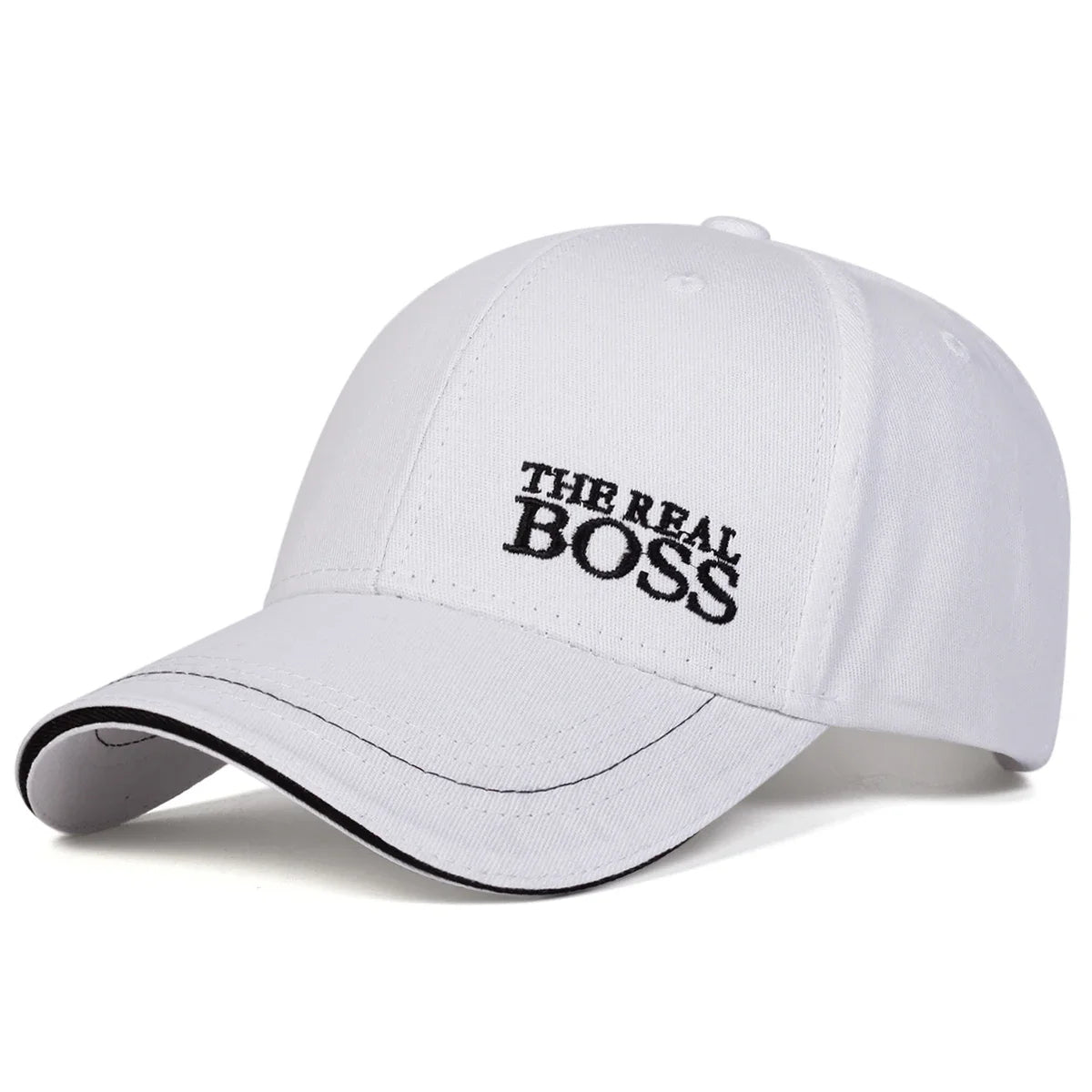 Unisex THE REAL BOSS Letter Embroidery Baseball Caps Season Outdoor Adjust Hats