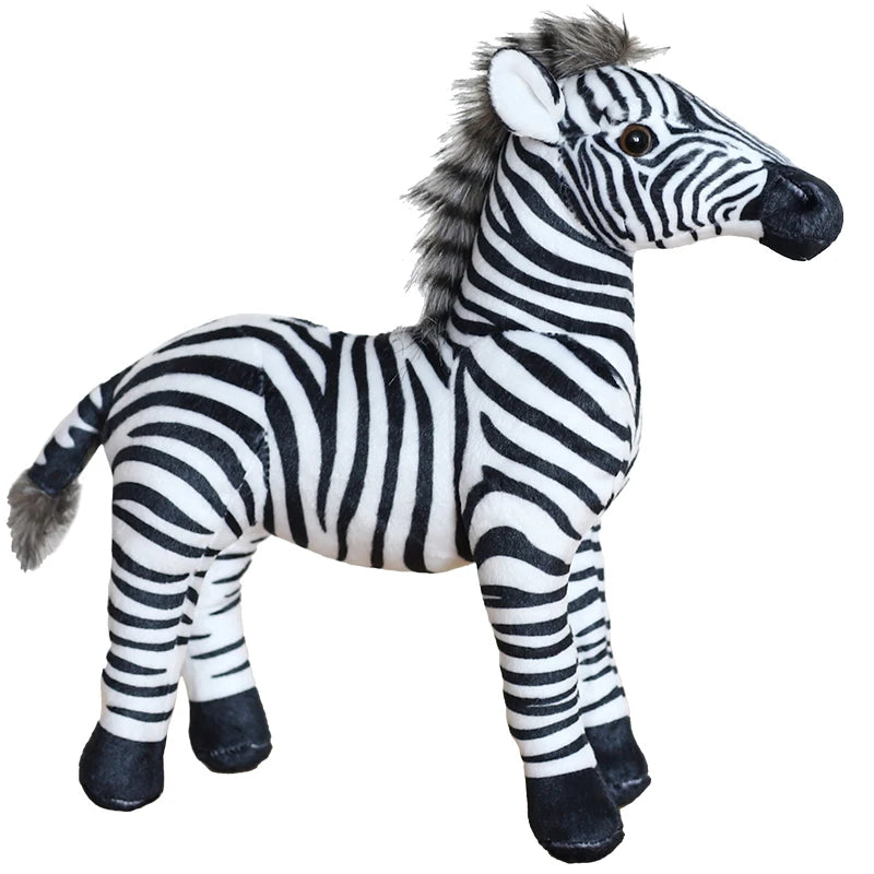 Real Life Standing Zebra Stuffed Animal Plush Toy Simulation Zebra Doll Photography Props Christmas Birthday Gifts for Children
