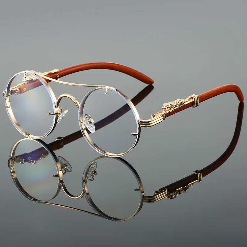 Retro Unisex Fashion Glasses - Retro Metal and Acetate Fiber Frame, Full Frame Square Design with Decorative Elements
