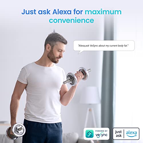 Etekcity Smart Scale for Body Weight, Bathroom Digital Weighing Scale with BMI, Body Fat, Muscle Mass, Accurate Bluetooth Home User Health Equipment Sync Apps