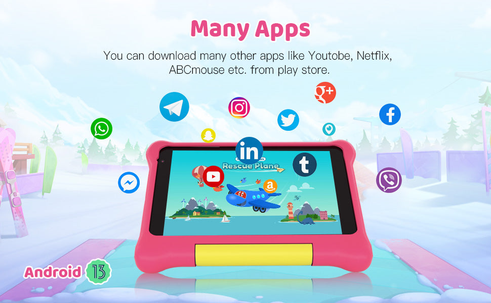 7" Kid Tablet Android 13, 5GB RAM 32GB,128GB Expand,2500mAh Battery, Dual Camera