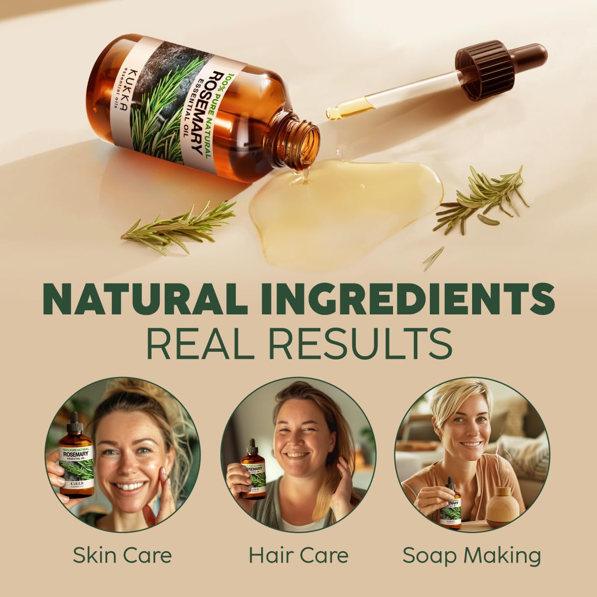 100% Pure & Natural Rosemary Oil for Hair, Skin, Aromatherapy & Soap Making Scent (4 Fl Oz / 118 ml)