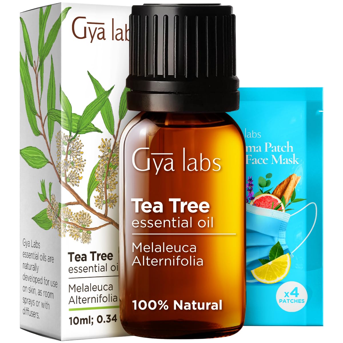 Gya Labs Australian Tea Tree Essential Oil for Skin - 0.34 Fl Oz - 100% Pure Natural Melaleuca Tea Tree Oil for Hair, Face, & Toenail, Piercings Scalp & Candle Making Scent