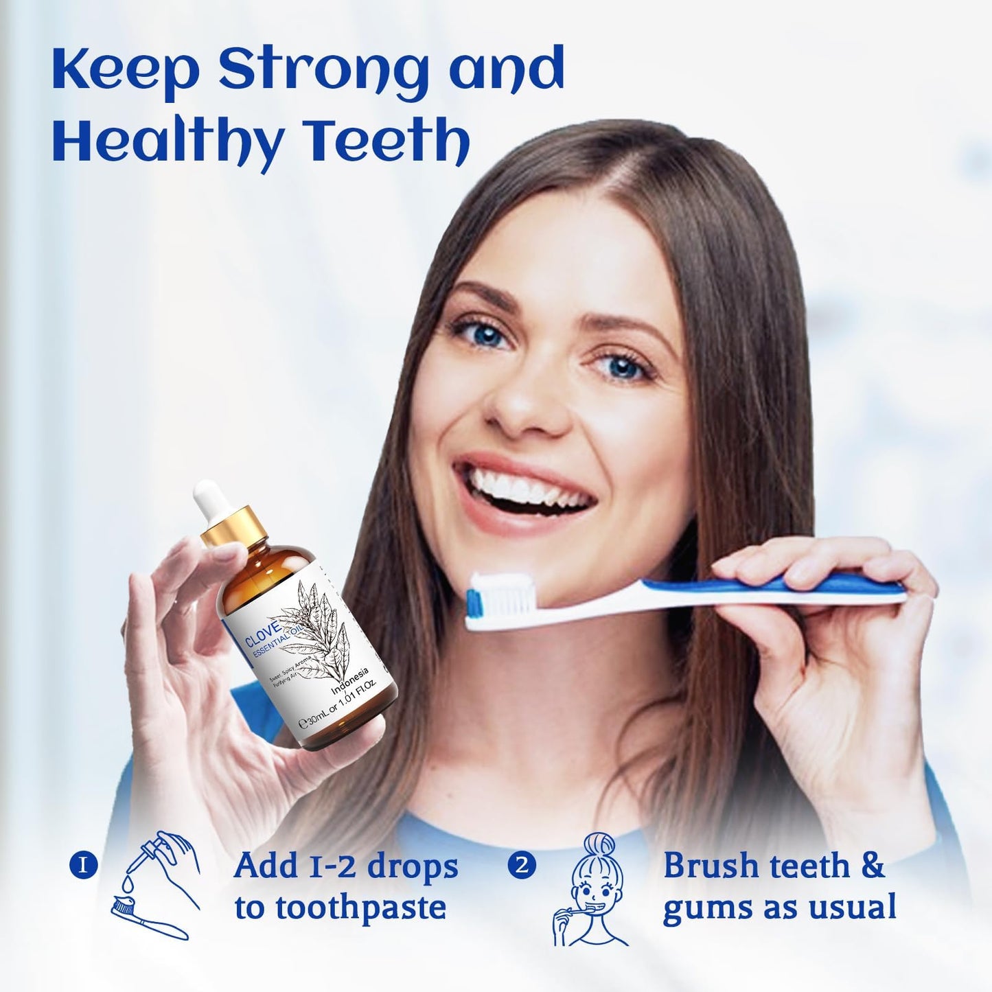 HIQILI 1 Fl Oz Clove Oil for Teeth and Gums, Oral Care, DIY Clean Spray, Aromatherapy, 100% Pure Natural Premium - 30ml