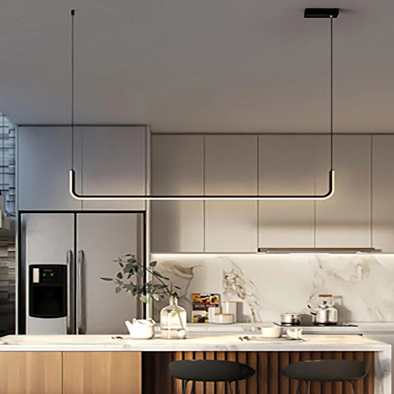 Modern LED Strip Chandelier Light Home Deco Ceiling Hanging Pendant Living Room