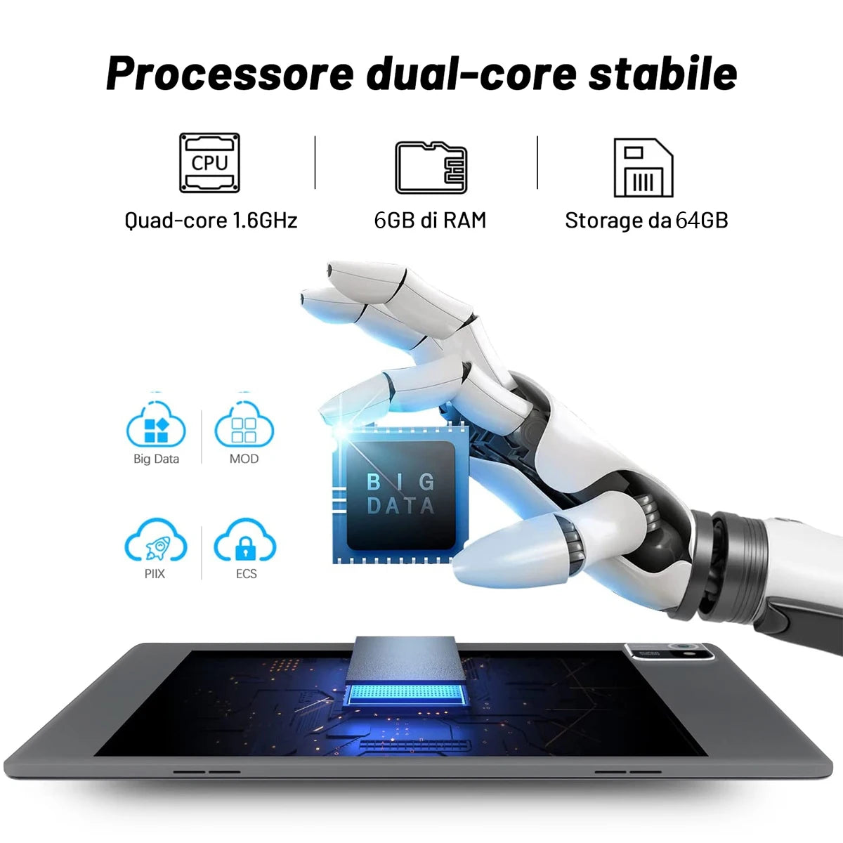 2025 MB1001 Tablet 10.1" HD, 6GB+64GB, 5MP Camera, 5000mAh, Android 13 Exp128GB