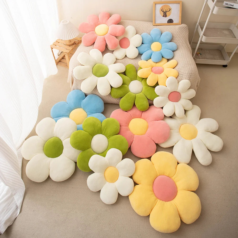 Flower-Shaped Pillow Cushion Anime Theme Cute Plush Toy Sofa Chair Backrest