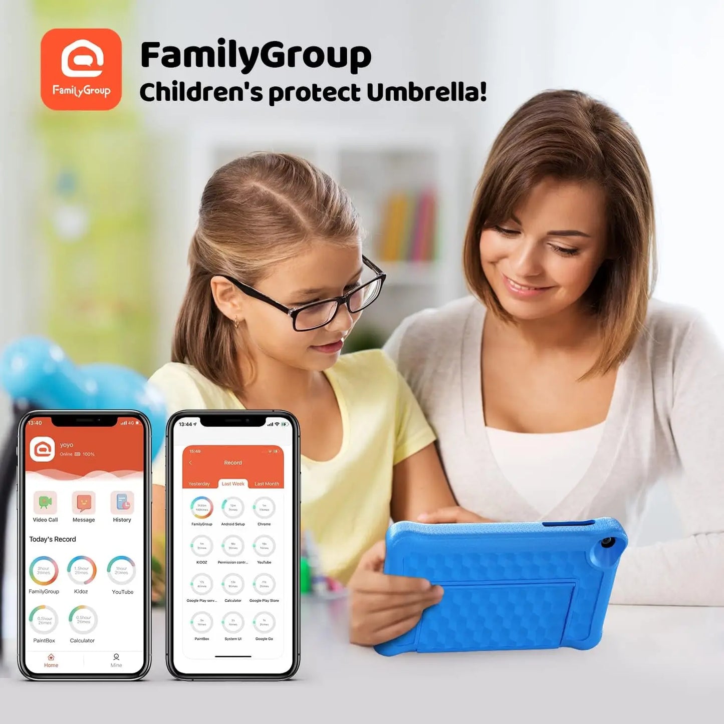 8" Kids Tablet Android 11 2GB+32GB Quad Core 5000mAh Eye-Protective w/ Case