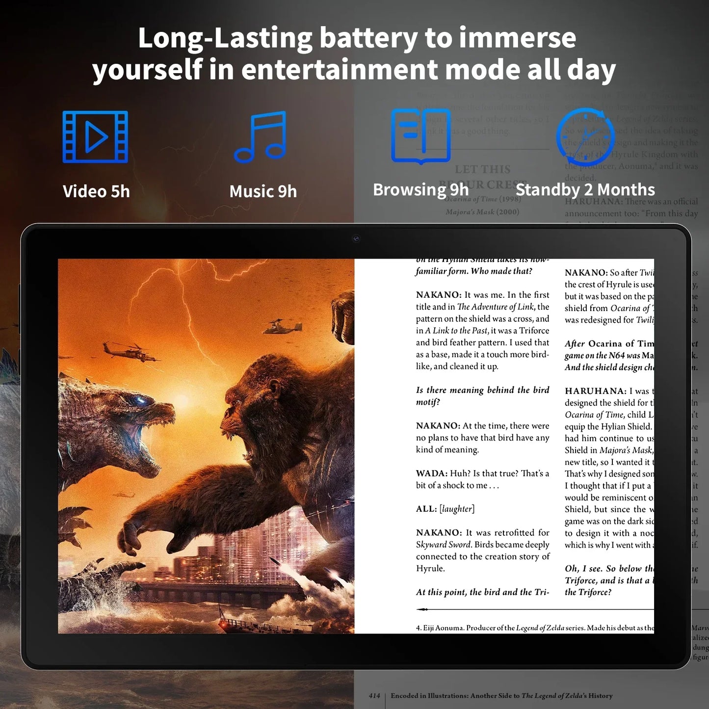 Android 14 10" Tablet A523, 8GB+64GB, 5000mAh, Face Unlock, w/ Keyboard & Mouse